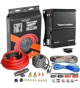 TOPSTRONGGEAR 4 Gauge Amp Kit with 1500 Watts Class D Full Range Mono Block Amplifier