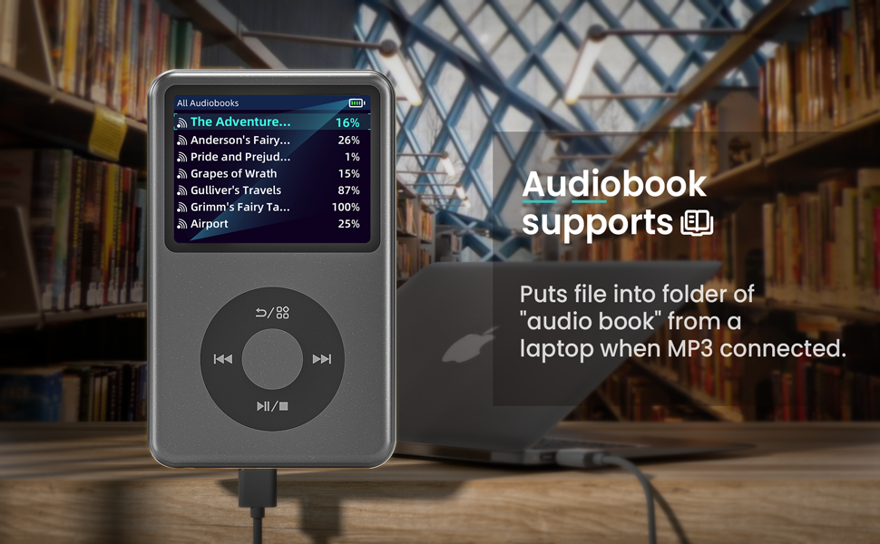 Audio book mp3 player music player with bluetooth time sleep mp4