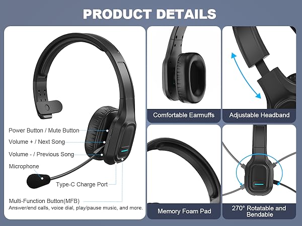 wireless headset with mic