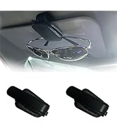 ACOSEA 2-Pack Sunglasses Holder for Car Magnetic Leather Sunglass Visor Clips Glasses Organizer C...