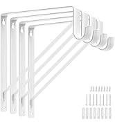 4 Pack Heavy Duty Closet Shelf Rod Brackets 11x11 Inch, 300lbs Wall Mount Closet Shelves Bracket ...