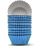 200 Pcs Blue Foil Cupcake Liners Standard Baking Cups Muffin Paper Cases