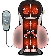 Giantex Massage Chair Cushion with Heat, Kneading &amp; Rolling, 8 Flexible Nodes, Massage Pad with H...