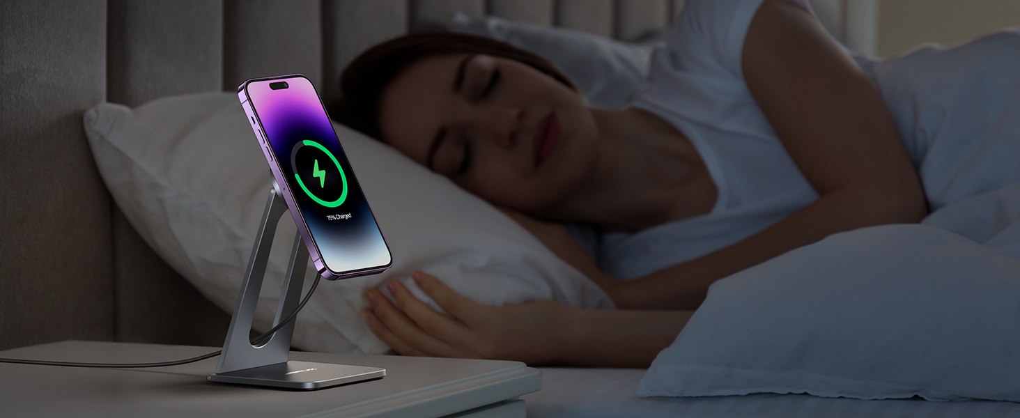 JSAUX Magnetic Wireless Charger Stand Compatible with MagSafe Charger