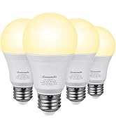 DEWENWILS 4-Pack Dimmable LED A19 Light Bulb, Soft White Light with Warm Glow, 800 Lumen, 2700K, ...