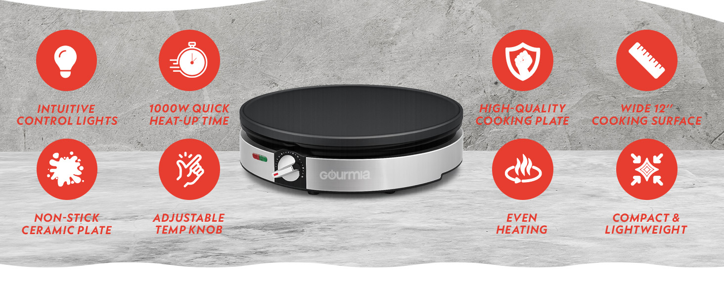 gourmia 12 inch crepe maker