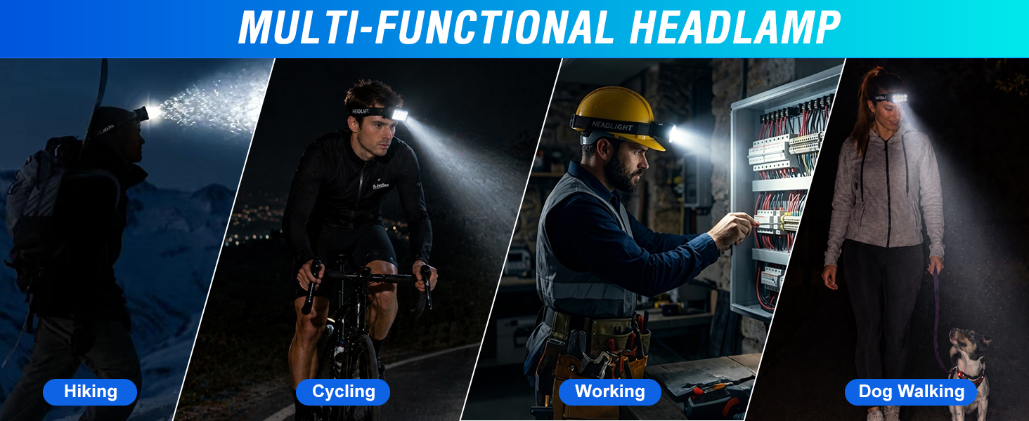 This headlamp frees your hands and delivers steady light for indoor use and outdoor activities.