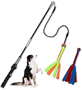 SYOOY Flirt Pole for Dogs, Interactive Dog Toys Teaser Wand Play Pole with Fleece Rope Lure Chewi...