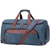 Vessgra Convertible Garment Bag for Travel, Carry on Garment Duffle Bags for Travel, Canvas Garme...