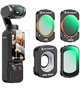 K&F Concept Magnetic Wide Angle Lens & Effect & ND & CPL Filter Set Compatible with DJI Osmo Pock...