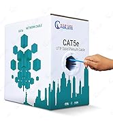 NewYork Cables Cat5e Plenum Cable 1000ft | Quality Test Passed High Bandwidth, Solid Conductor 24...