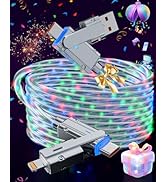 Light Up USB-C and Lightning Cable 2-in-1,3FT iPhone 15 16 Car Charger Cord Led Charging Cable 60...