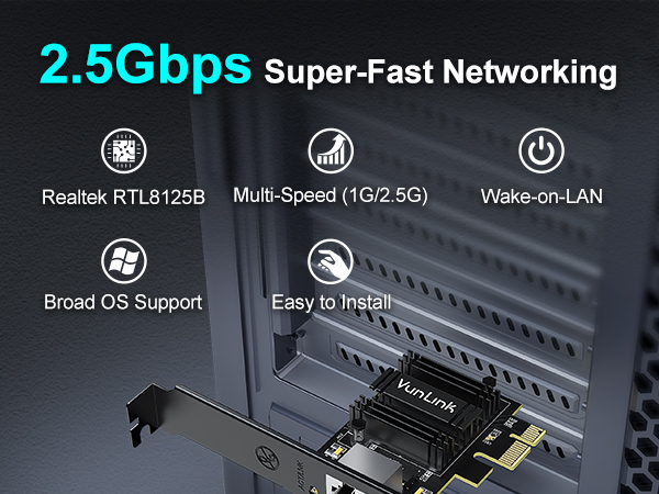 VunLink 2.5G PCIe Ethernet Network Card