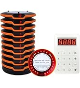 Restaurant Pager System, Long Range Social Distancing Pagers for Restaurants,10 Coaster Beepers w...