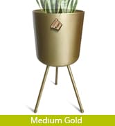 Mid-Century Metal Flowerpot with Stands