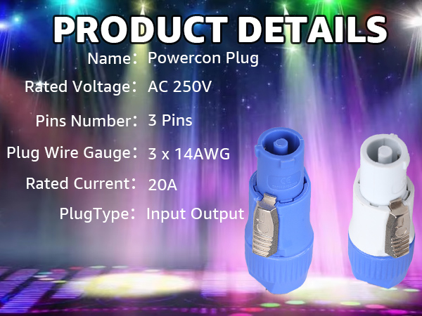XLR AC Audio Stage Circular Connector Plug 3 Pin