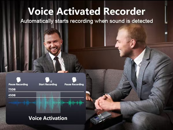 Voice Activated Recorder, Voice Recorder with Playback, Voice Recorder for Lectures , Audio Recorder