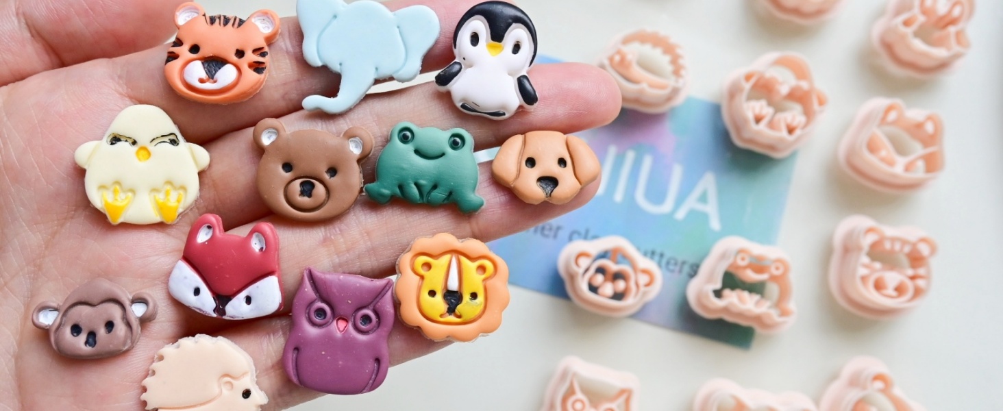 Animal Polymer Clay Cutters bear fox elephant