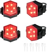 Hilngav 4 Pack Bike Tail Light Bicycle Rear Light USB-C Rechargeable LED Cycling Safety Flashligh...