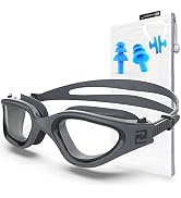 ZABERT W1 Adult Swim Goggles for Men Women Youth Anti-fog UV400 Protection with Nose Clip &amp; Earplugs