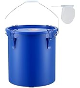 VEVOR Fryer Grease Bucket - 6 Gal Carbon Steel Oil Disposal Caddy with Rust-Proof Coating, Transp...