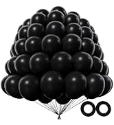 KAWKALSH 200pcs Black Balloons 5 Inch, Small Mini Latex Balloons for Party Birthday Baby Shower A...