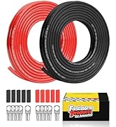 FASTSTORM 6 AWG Battery Cable, 10 Feet Black + 10Feet Red Flexible 6 Gauge Wire with 5pcs of 5/16...