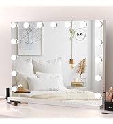 HIEEY Vanity Mirror with Lights, Hollywood Lighted Mirror with 15 Dimmable LED Bulbs, Makeup Mirr...