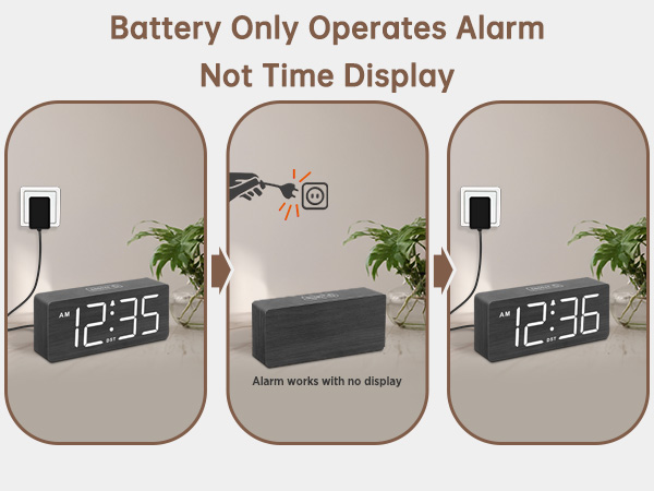 wooden digital clock