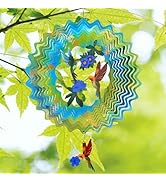 Hummingbird Wind Spinners - 12 Inches Kinetic Reflective Wind Sculptures, Outdoor Large Metal Orn...