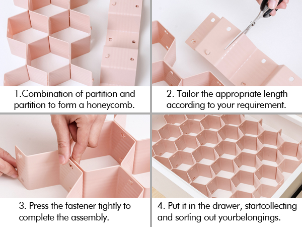 how to install the honeycomb drawer divider