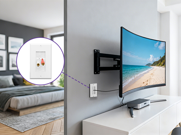 Brush wall plate -for home, wall mount TV