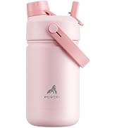 12 oz Kids Insulated Water Bottle for School: 2-in-1 Straw Spout Lid, Leakproof, BPA-Free, Keep C...