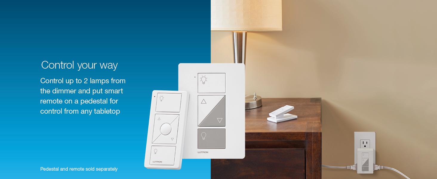 Lamp dimmer wall control, Pico smart remote, Pico pedestal