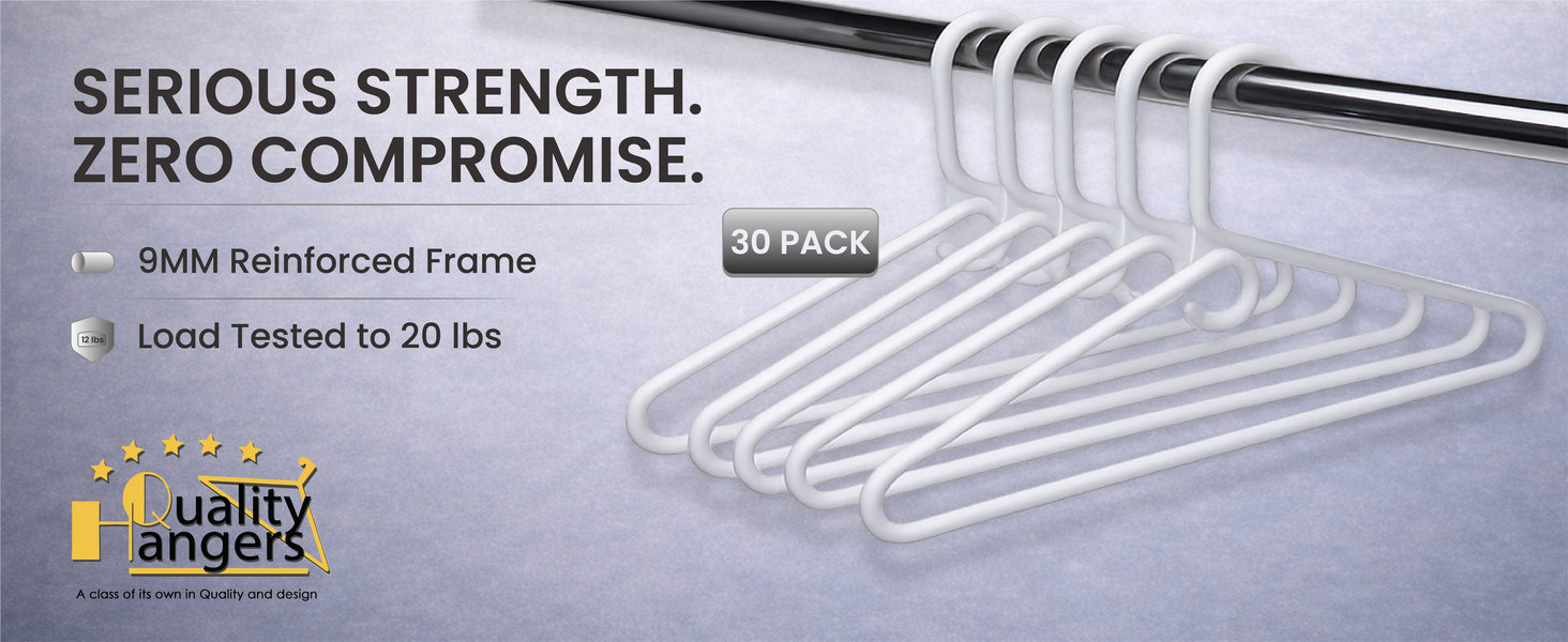 Heavy duty white plastic hangers
