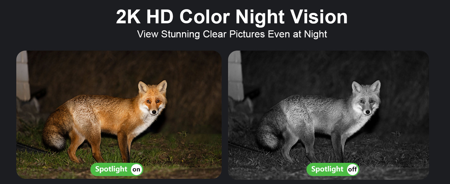 No wifi security camera features 2K 2MP HD Color Night Vision