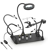 Magnetic Soldering Station Helping Hands, Third Hand Soldering Tool with 3X LED Magnifying Lamp, ...