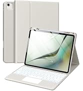 Harvopu for iPad Air 13 Inch &amp; Pro 12.9 Case with Keyboard - Multi-Touch Trackpad, 7 Colors Backl...