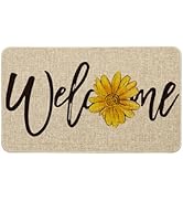 Artoid Mode Sunflower Welcome Spring Doormat, Home Summer Decor Low-Profile Switch Rug Door Mat F...