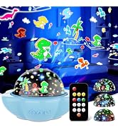 Dinosaur Toys for 3-10 Year old Boys,7-in-1 Kids Night Light Projector with 3 Films 93 Effects, R...