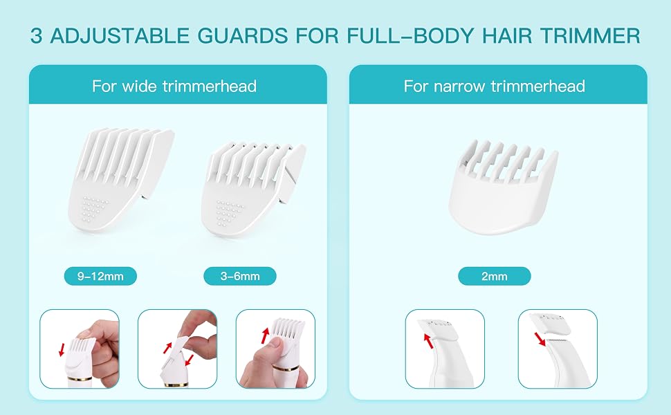 Precise bikini trimmer for women, smooth shave for pubic and bikini line areas.