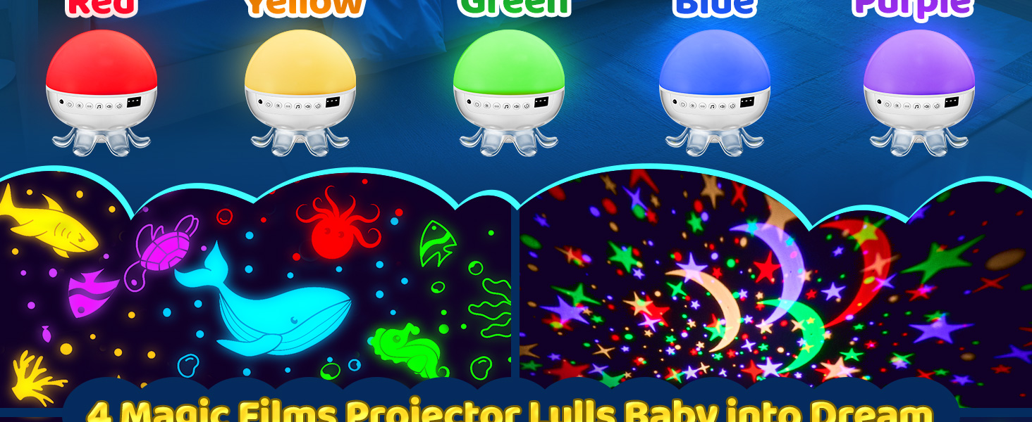 Baby Sound Machine for Kids Night Light Projector