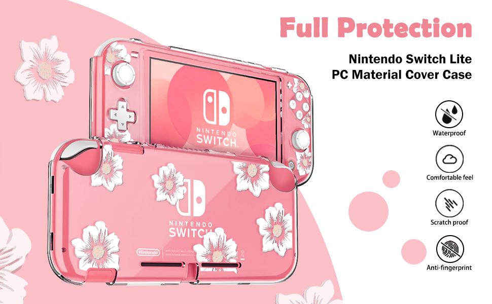 Switch Lite clear case flower