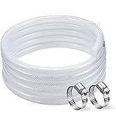 DAVCO 1/4" ID - 50 ft Heavy Duty Braided Clear Plastic Vinyl Tubing, Flexible High Pressure Reinf...