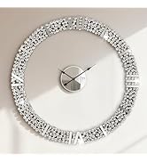 SHYFOY Large Wall Clock, 39" Decorative Oversized Crystal Wall Clocks, Non Ticking Battery-Operat...