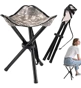 Travel Folding Camping Stool, 14.6 inches Lightweight Outdoor Tripod Chair and Maximum weight 210...