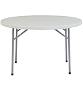 NPS BT48R 48" Heavy Duty Round Folding Table, Grey