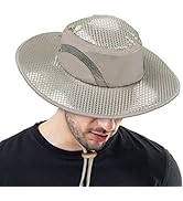 Men Safari Sun Hat Wide Brim Boonie Fishing Cap with Adjustable Drawstring