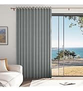 HMYI 100% Blackout Memory Trained Pleated Curtains with Magnetic Closure, Room Darkening Window C...
