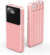 RONEGN Portable Charger with Built in Cable - Power Bank Fast Charging USB C LED Display 10000mah...